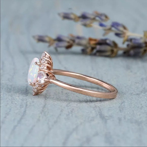 New 14k Rose Gold  Opal ring - Picture 3 of 6